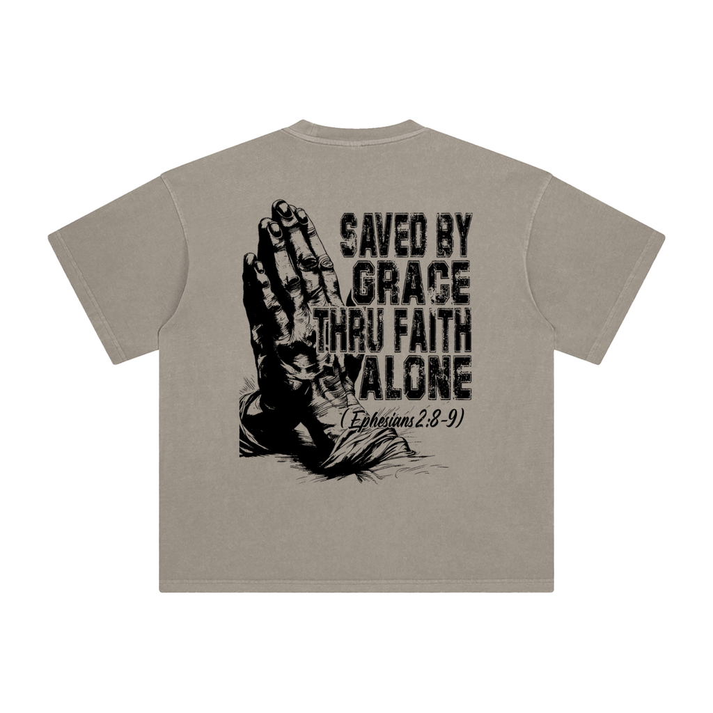 Saved By Grace Enzyme-Washed Heavyweight Tee
