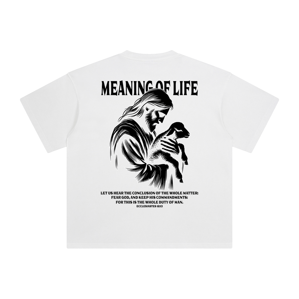"Duty of Man" White Enzyme-Washed Heavyweight Tee