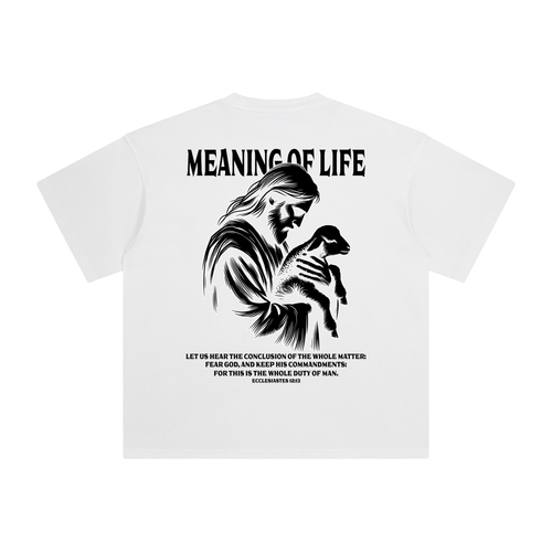 "Duty of Man" White Enzyme-Washed Heavyweight Tee