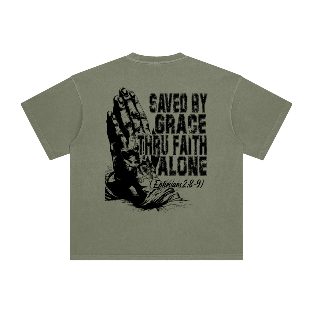 Saved By Grace Enzyme-Washed Heavyweight Tee