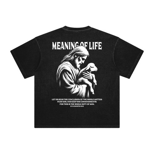 "Duty of Man" Black Enzyme-Washed Heavyweight Tee