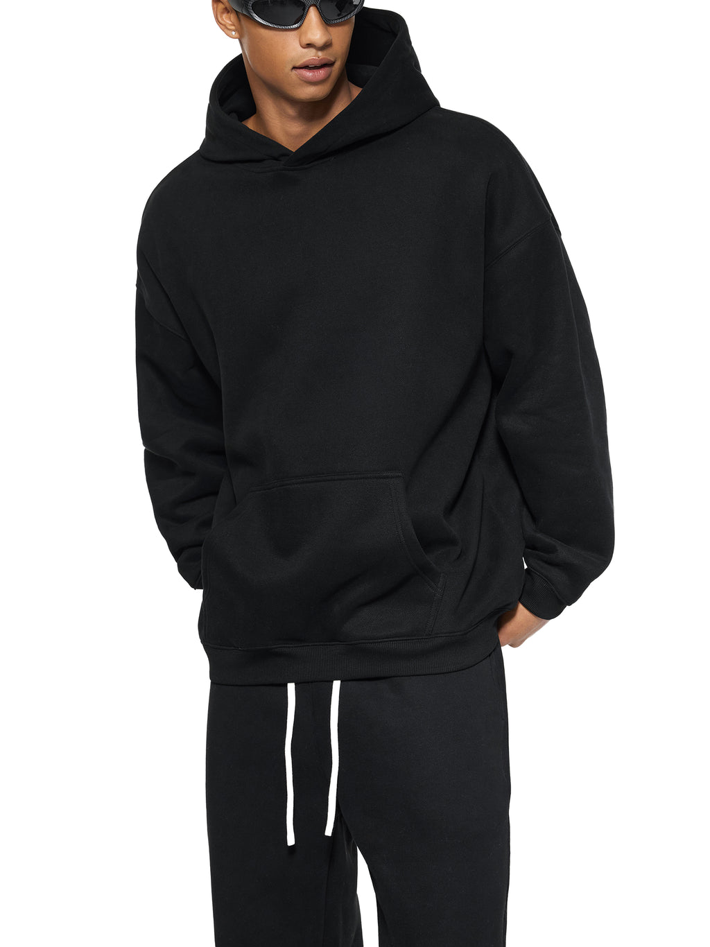 "Duty of Man" Black Oversized Fleeced Hoodie
